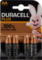 Duracell AA Alkaline Battery LR6 Plus - 4 Pack