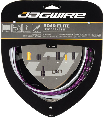 Jagwire Set de cables de frenos Road Elite Link - limited purple/universal