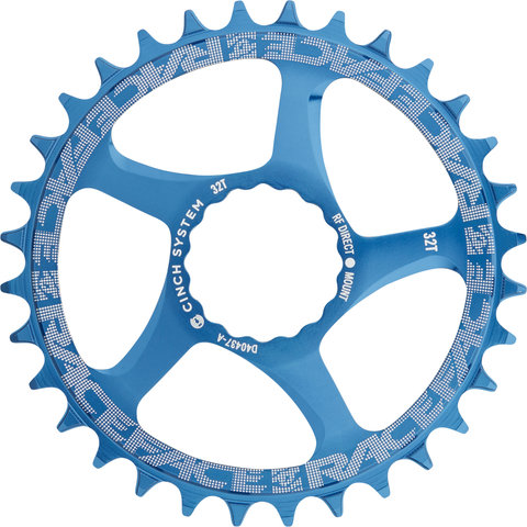 Race Face Narrow Wide Chainring Cinch Direct Mount, 10-/11-/12-speed - blue/32 tooth