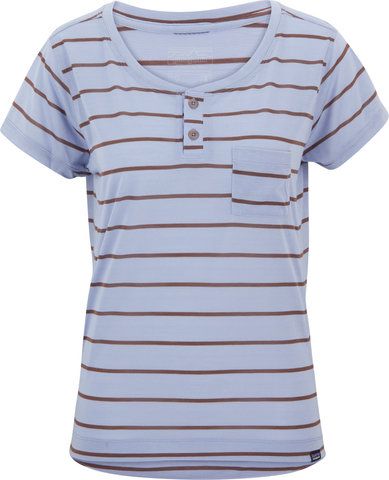 Patagonia Capilene Cool Trail Henley Women's T-Shirt - furrow stripe-light current blue/M