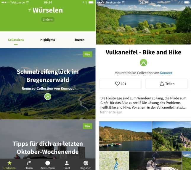 Komoot Fahrrad App