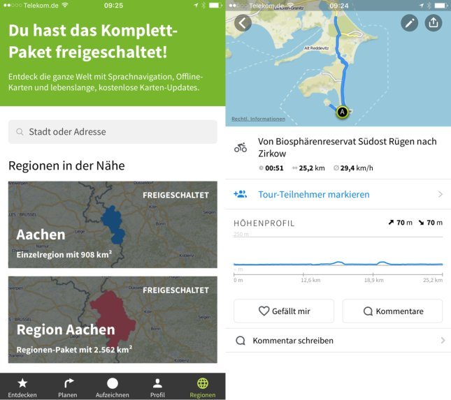 Komoot Fahrrad App