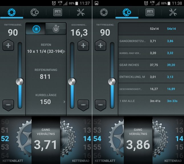 Bike Gear Calculator Fahrrad App