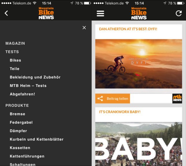 mtb-news Fahrrad App