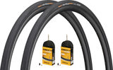 Continental Set 2 Pneus Souples Ultra Sport III 28" + Chambres à Air Race Wide 28