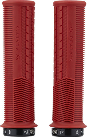 Peaty's Poignées de guidon verrouillables Monarch Grips Mushroom - red/thin