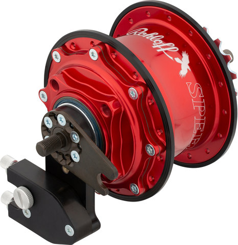 Rohloff Speedhub 500/14 eje de tornillo TS 135 mm buje de engranaje - rojo-anodizado/Typ 7, 32 agujeros