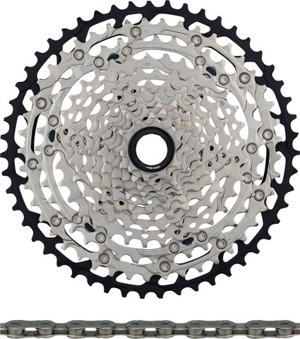 Shimano SLX CS-M7100-12 Cassette + CN-M7100 12-speed Chain Wear & Tear Set - silver/126/10-51/Shimano Micro Spline