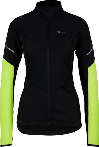 GORE Wear M Women's Long Sleeve Thermal Zip Shirt - black-neon yellow/36/XS/S