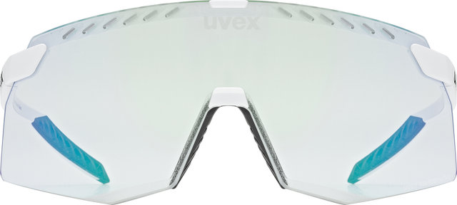 uvex pace stage V sports glasses - white matte/mirror green