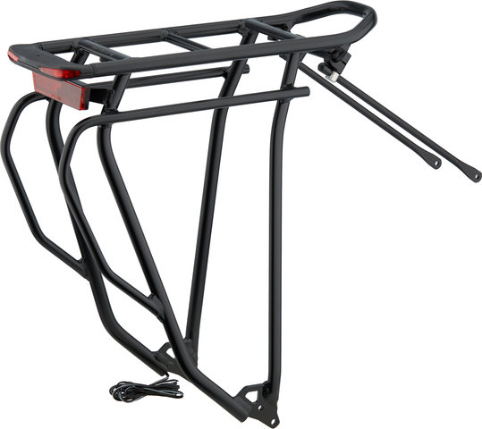 Racktime Gleamit 2.0 Tour Pannier Rack w/ Rear Light for E-Bike - black/28"-29"