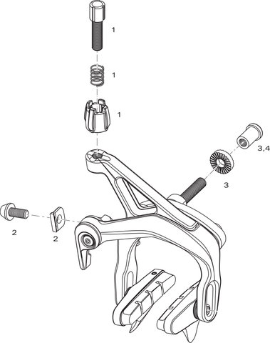 SRAM Pièces Détachées pour Frein Force / Rival / Apex (2007-2012) - 1/noir, avec filetage