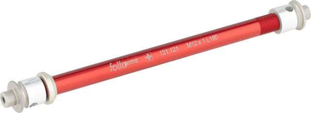 FollowMe Adaptador de eje pasante de 12 mm de aluminio - rojo/12 mm, 1,0 mm, 160 mm