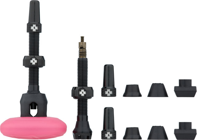 Muc-Off Stealth Tubeless Tag and Valve Kit - black-pink/Presta Valve (SV)