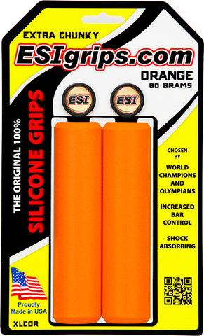 ESI Puños de manillar de silicona extra gruesos - naranja/130 mm