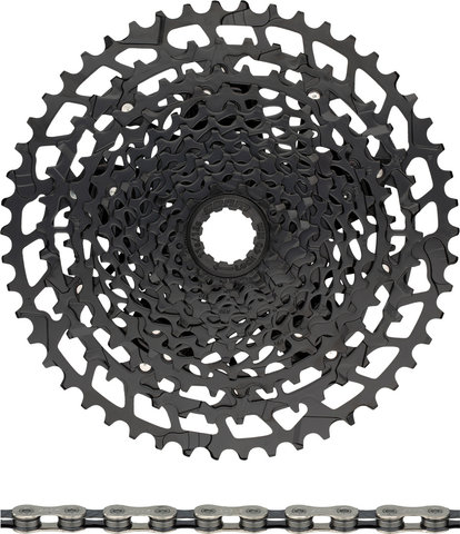 SRAM NX Eagle PG-1230 Cassette + Eagle Chain 12-speed Wear Kit - black - GX silver-black/126/11-50/Shimano MTB