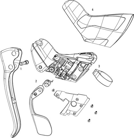 SRAM Pièces Détachées Force22, CX1, 1 / Rival22, 1 Levier Frein/Vitesses - 4/noir