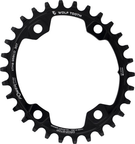 Wolf Tooth Components Elliptical 96 BCD Chainring for Shimano XT M8000 / SLX M7000 - black/30 