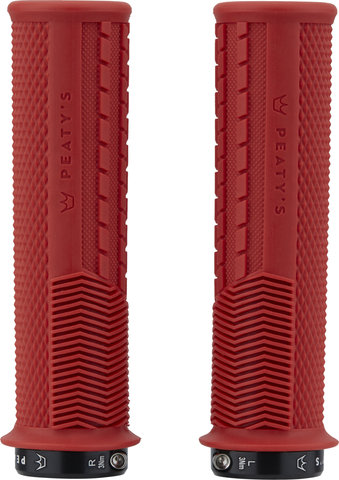 Peaty's Puños de manillar Knurl Lock-On Monarch Grips - red/thick