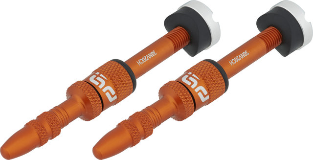 e*thirteen Quick Fill Tubeless-Ventil - 2 Stück - naranja/SV 23-31 mm