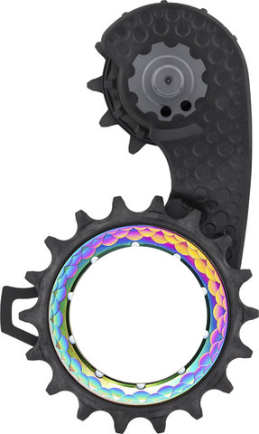 absoluteBLACK Galets de Dérailleur HOLLOWcage Carbon Ceramic Oversized Shimano 9250 - rainbow/12 dents (galet guide), 18 dents (galet tendeur)