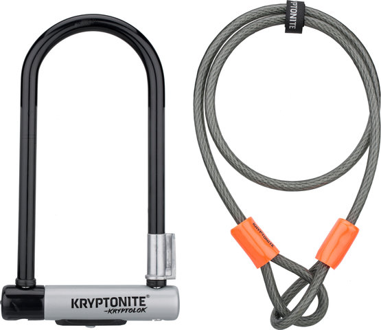 Kryptonite KryptoLok® mit KryptoFlex Bügelschloss - schwarz-grau/22.5 cm/10 cm