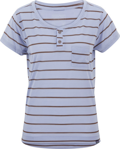 Patagonia T-Shirt pour Dames Capilene Cool Trail Henley - furrow stripe-light current blue/M