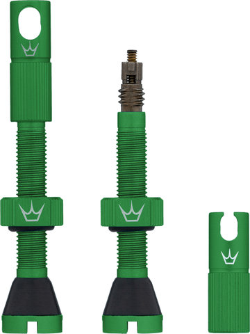 Peatys Chris King Edition MK2 Tubeless Valve 2-Pack Set - emerald/Presta 42 mm