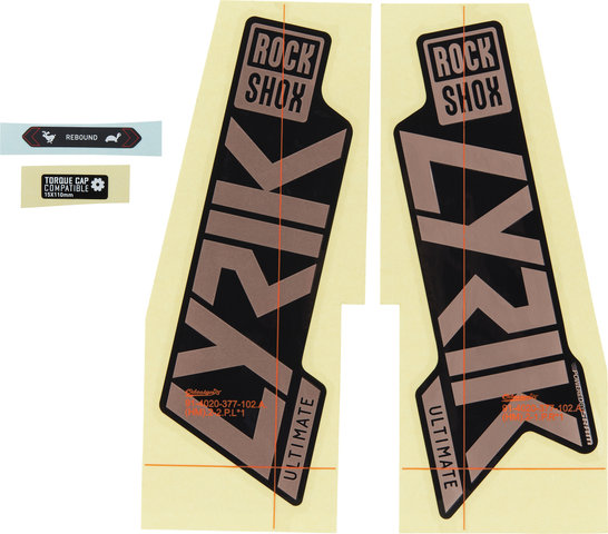 RockShox Aufklebersatz für Lyrik Ultimate Modell 2021 - gloss black-matte copper foil