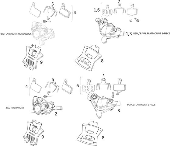 SRAM Red / Force / Rival eTap AXS HRD Brake Caliper Spare Parts - 5/silver