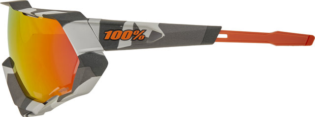 100% Speedtrap Hiper Sports Glasses - soft tact grey camo/hiper red multilayer mirror