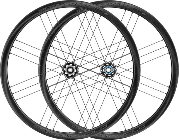 Campagnolo Bora WTO 33 Carbon Disc Center Lock 28" Wheelset - black-dark label/28" set (front 12x100 + rear 12x142) Campy