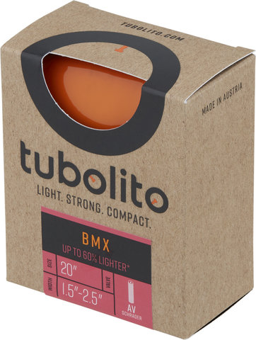 tubolito Tubo-BMX 20" Inner Tube - 2021 Model - orange/37-406 to 64-406/Presta Valve (SV)/20 x 1,5-2,5 AV 40 mm/40 mm