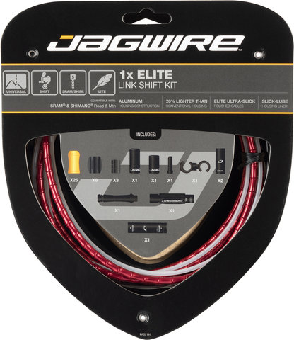 Jagwire 1X Elite Link Schaltzugset - red