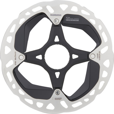 Shimano RT-MT900 Center Lock Brake Rotor for XTR w/ Magnet + Internal Teeth - silver-black/160 mm