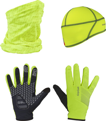 GripGrab Hi-Vis Cycling Essentials Set - yellow hi-vis/M