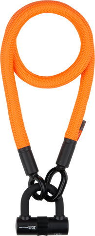 tex-lock Chaîne antivol eyelet + Mini U/X-lock - acid orange/120 cm