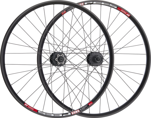 bc basic Mountain Alivio 6-Bolt Disc DT Swiss 533D 26" Wheelset - black/26" set (front 9x100 + rear 10x135) Shimano