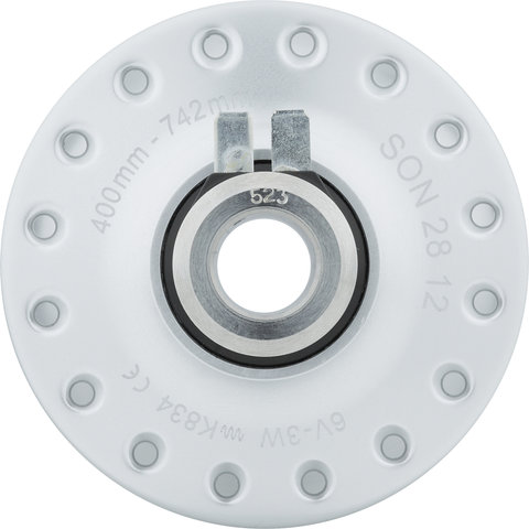 SON Delux 12 Disc Center Lock Hub Dynamo - silver-anodised/32