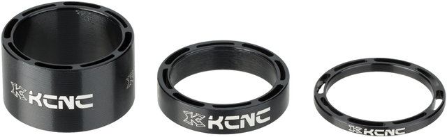 KCNC 3-Piece Hollow Headset Spacer Set for 1 1/8" - black/3/8/20 mm
