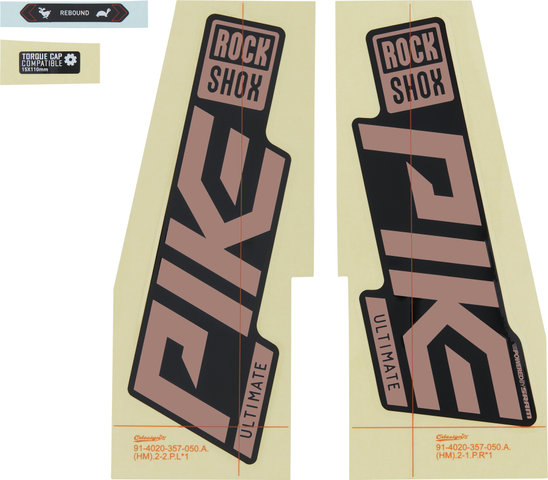 RockShox Set d'Autocollants pour Pike Ultimate Modèle 2021 - gloss black-matte copper foil