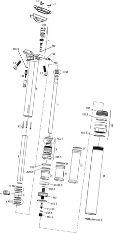 RockShox Pièces pour Tige de Selle Reverb (A2 / 2013-2016) - 4/universal