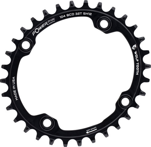 Wolf Tooth Components 104 BCD Elliptical Chainring for Shimano HG+ 12-speed Chains - black/32 