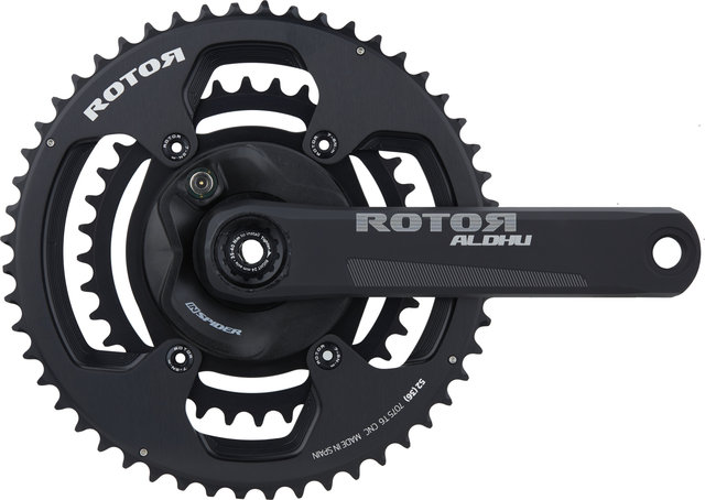 Rotor INspider ALDHU 24 Powermeter Kurbelgarnitur - Werkstattverpackung - black/175,0 mm 36-52