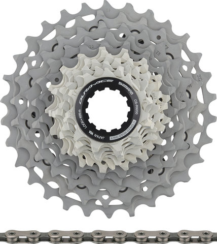 Shimano Dura-Ace Cassette CS-R9200 + Chain CN-M9100 12-speed Set - silver/116/11-30/Shimano Road 12-speed