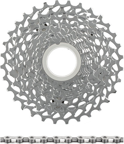 SRAM Rival PG-1130 Cassette + PC-1130 11-speed Chain Set - blast silver/114/11-32/Shimano Road