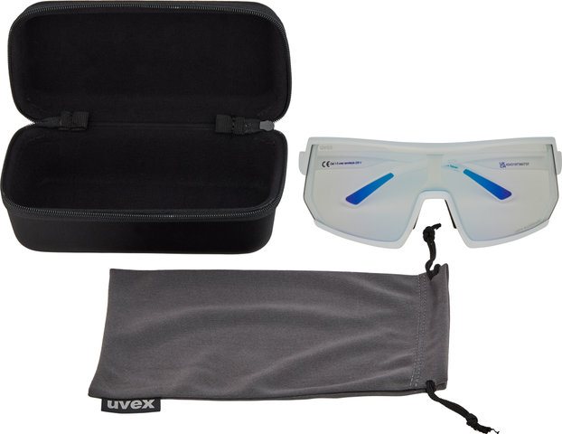 uvex Lunettes de Sport sportstyle 235 V - white mat/litemirror blue