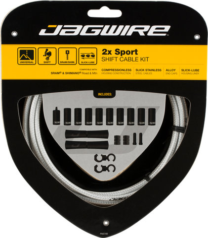 Jagwire 2X Sport Schaltzugset - braided white