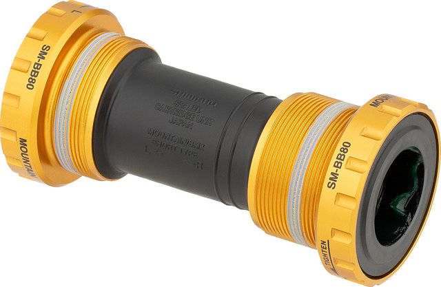 Shimano Saint SM-BB80 Hollowtech II Bottom Bracket - black-gold/BSA 68/73