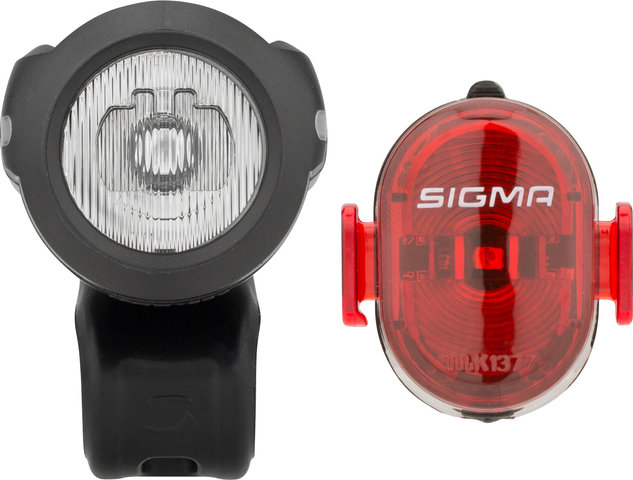 Sigma Set iluminación LED c. StVZO luz del. Aura 45 + luz trasera Nugget II - negro